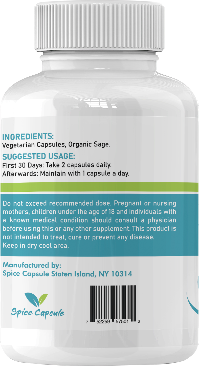 Organic SAGE Capsules - 120 Capsules