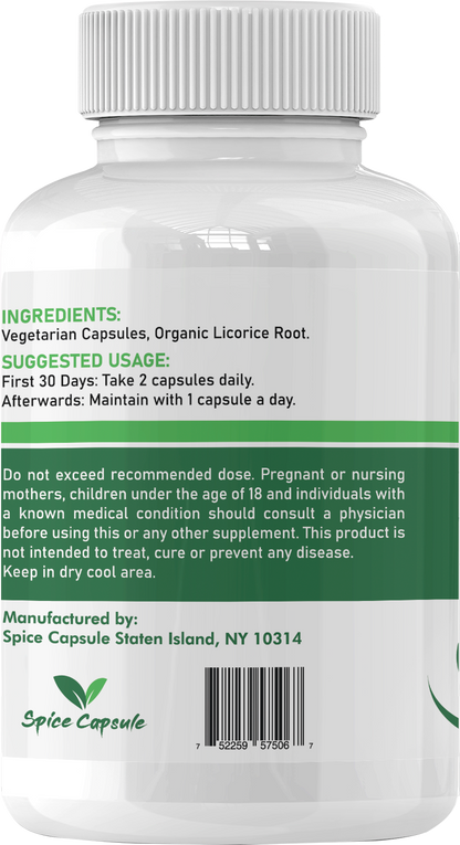 Organic LICORICE ROOT Capsules - 120 Capsules